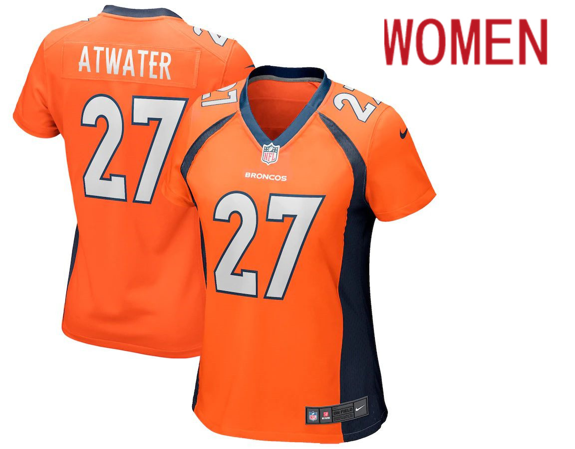 Women Denver Broncos #27 Steve Atwater Nike Orange Game Retired Player NFL Jersey->women nfl jersey->Women Jersey